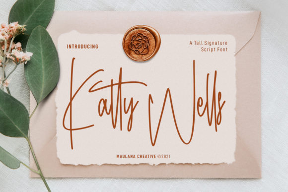 Katty Wells Signature: A Stylish Script Font for Elegant Editorial Design